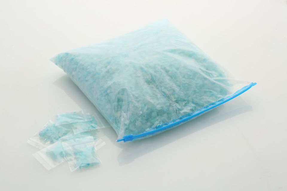 Undated handout photo of a bag of ‘blue sky’ crystal meth (Comisar Collection/PA)