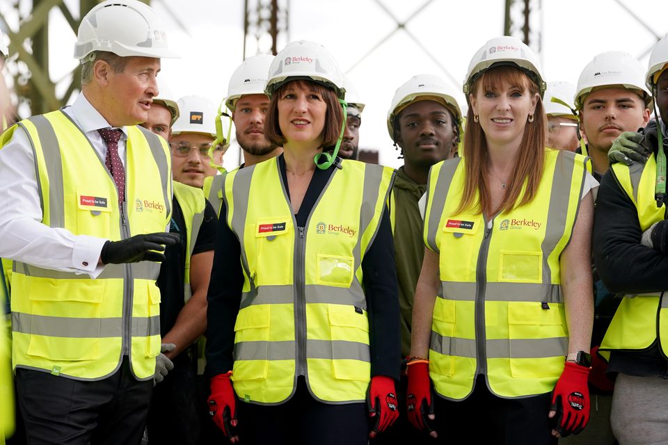 Chancellor Rachel Reeves and Deputy Prime Minister Angela Rayner visited the Oval Village project in London (PA)