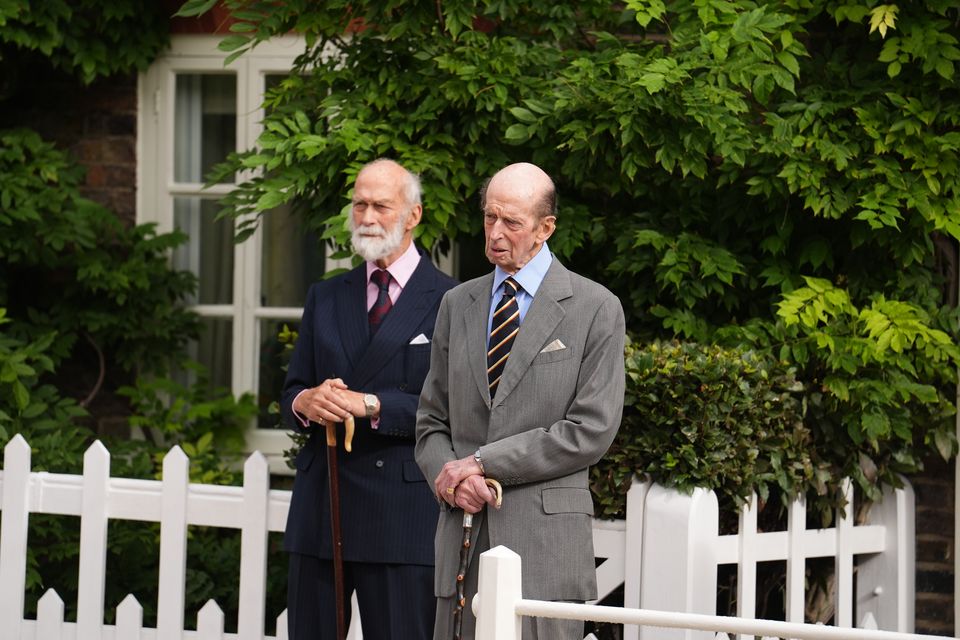 Prince Michael of Kent with his brother the Duke of Kent on the duke’s 89th birthday (Jordan Pettitt/PA)