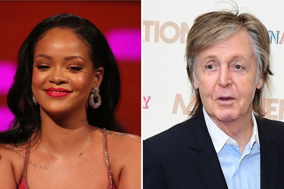Rihanna and Sir Paul McCartney (PA)