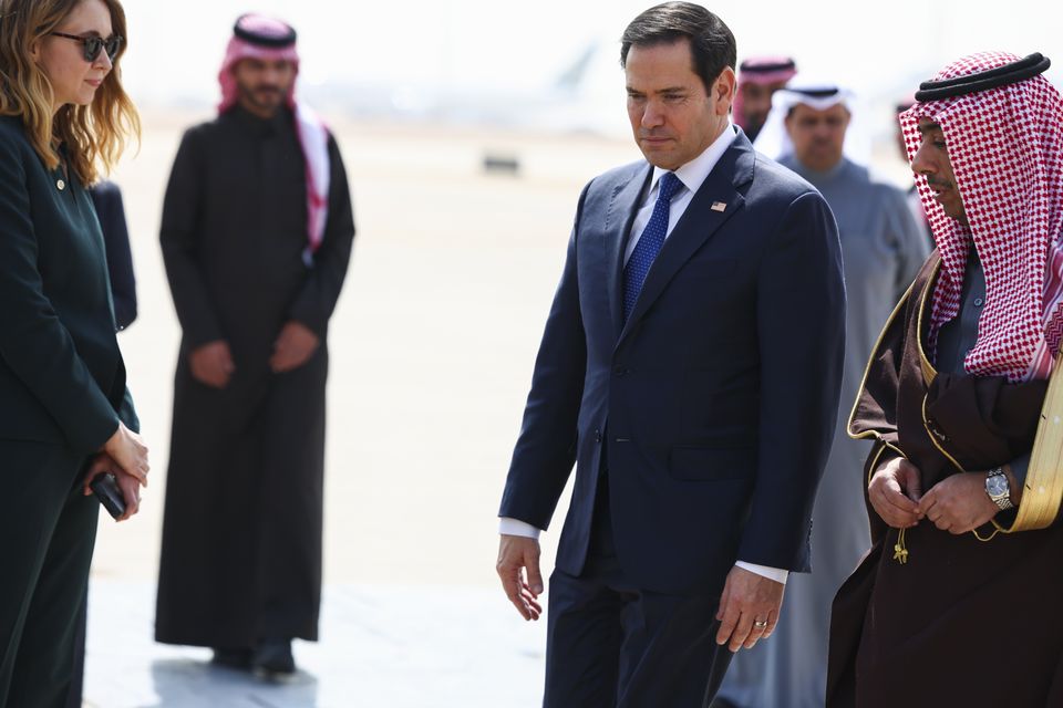 US secretary of state Marco Rubio held a three-way meeting with the South Korean and Japanese foreign ministers in Germany on Saturday (Evelyn Hockstein/Pool Photo via AP)