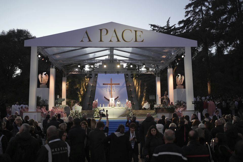 The Pope celebrated a Mass on Sunday in Ajaccio, Corsica (Thibault Camus/AP)