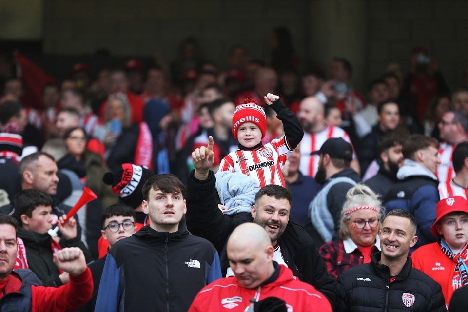 2024 Sports Direct FAI Cup Final, Aviva Stadium, Dublin 10/11/2024
Drogheda V Derry City
Derry fans before the game
Mandatory Credit ©INPHO/Lorcan Doherty