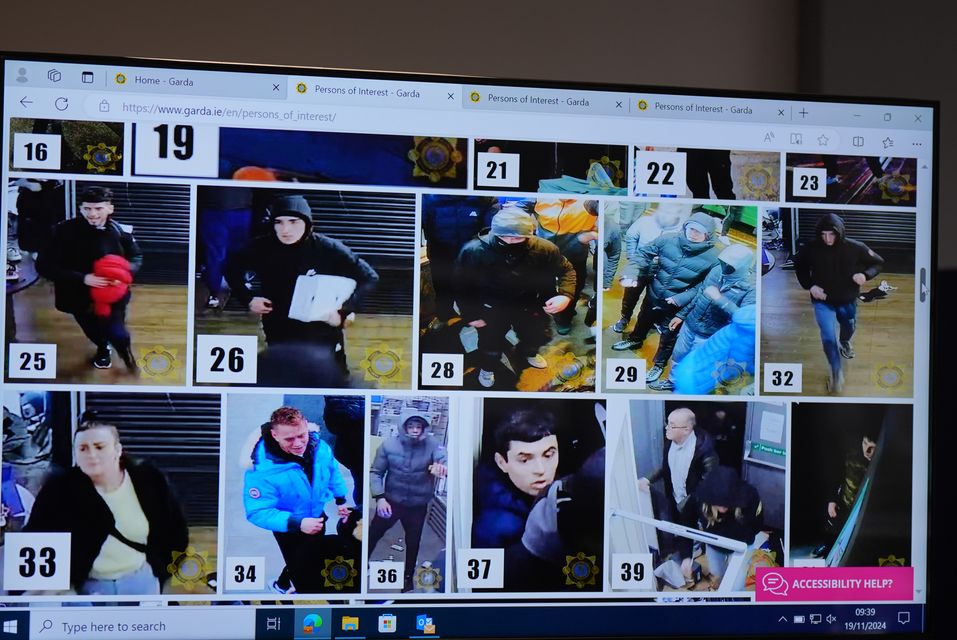 A selection of stills from CCTV footage showing persons of interest (Niall Carson/PA)