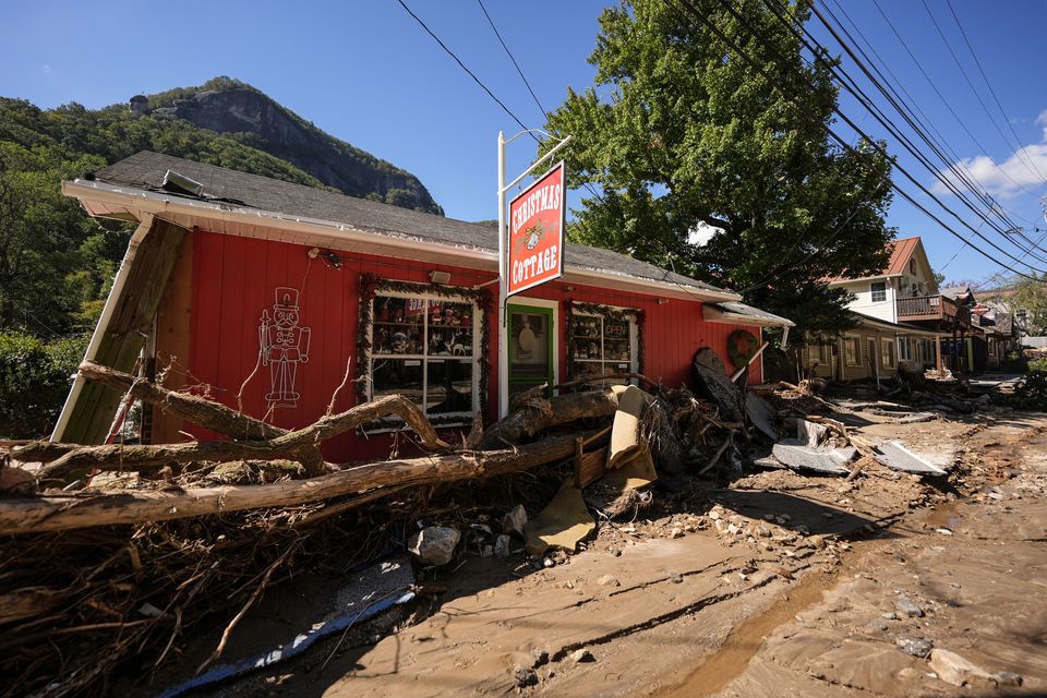 Destroyed buildings in the aftermath of Hurricane Helene (Mike Stewart/AP)