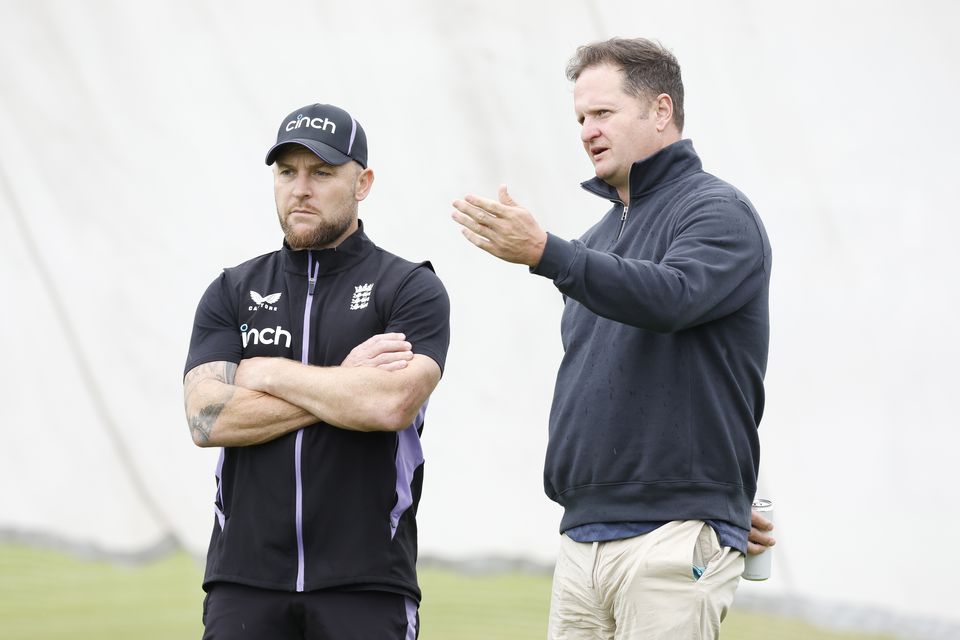 Brendon McCullum and Rob Key have kept in touch during Tongue’s long lay-off (Nigel French/PA)