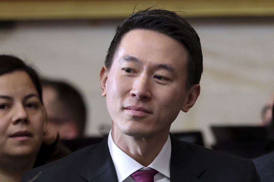 TikTok chief executive Shou Zi Chew sits before the 60th Presidential Inauguration (Kevin Lamarque/AP)