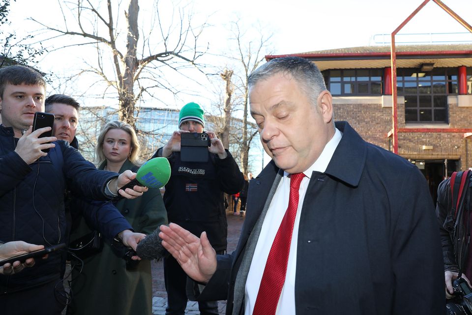 MP Mike Amesbury speaks to media outside Chester Ellesmere Port and Neston Magistrates’ Court, where he pleaded guilty to assault by beating (Ian Cooper/PA)