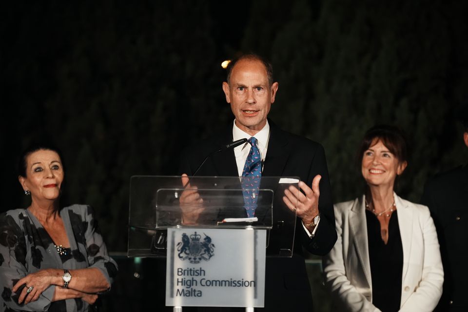 Edward spoke warmly of his many trips to Malta in a speech at a reception to celebrate the King’s birthday (Aaron Chown/PA)