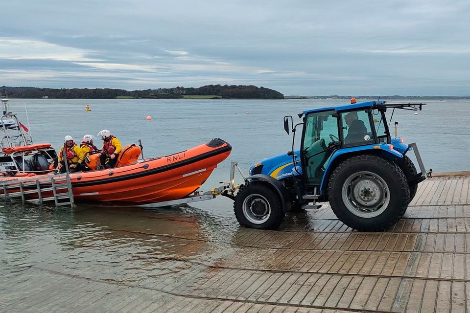 Portaferry RNLI crew returning to the station after assisting the 30ft yacht on Strangford Lough. Pic: RNLI