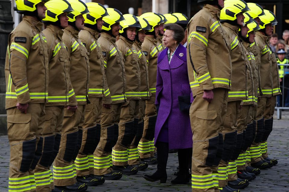 The Princess Royal met firefighters as part of events to mark the 200th anniversary of the SFRS (Jane Barlow/PA)