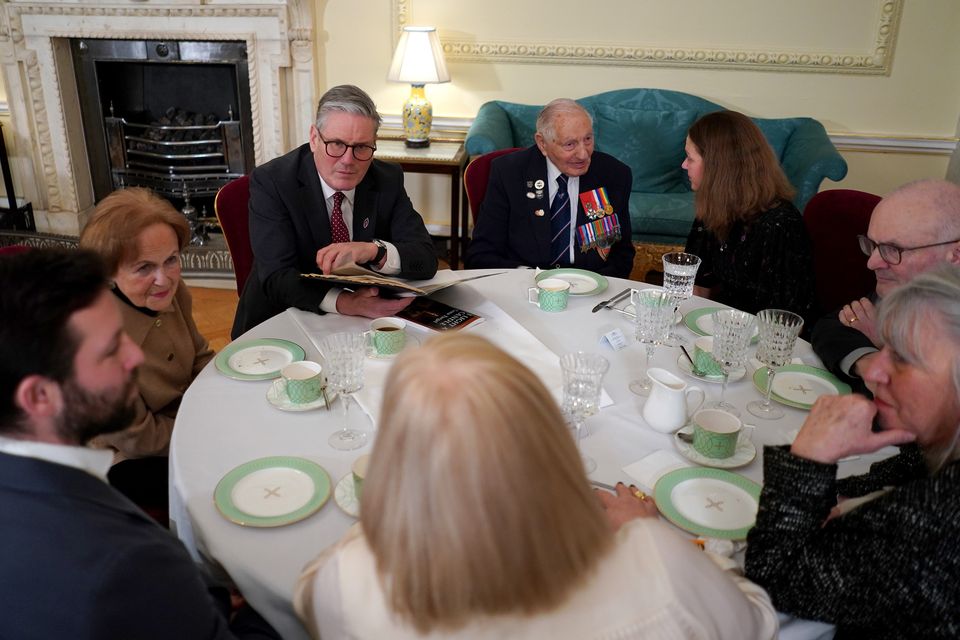 Prime Minister Sir Keir Starmer, third left, spoke to guests during the reception to mark Holocaust Memorial Day at 10 Downing Street (Alberto Pizzoli/PA)