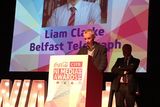 thumbnail: Belfast Telegraph Deputy Editor Jonathan McCambridge gave a touching tribute to Political Editor Liam Clarke who was honoured posthumously with a Lifetime Achievement Award.