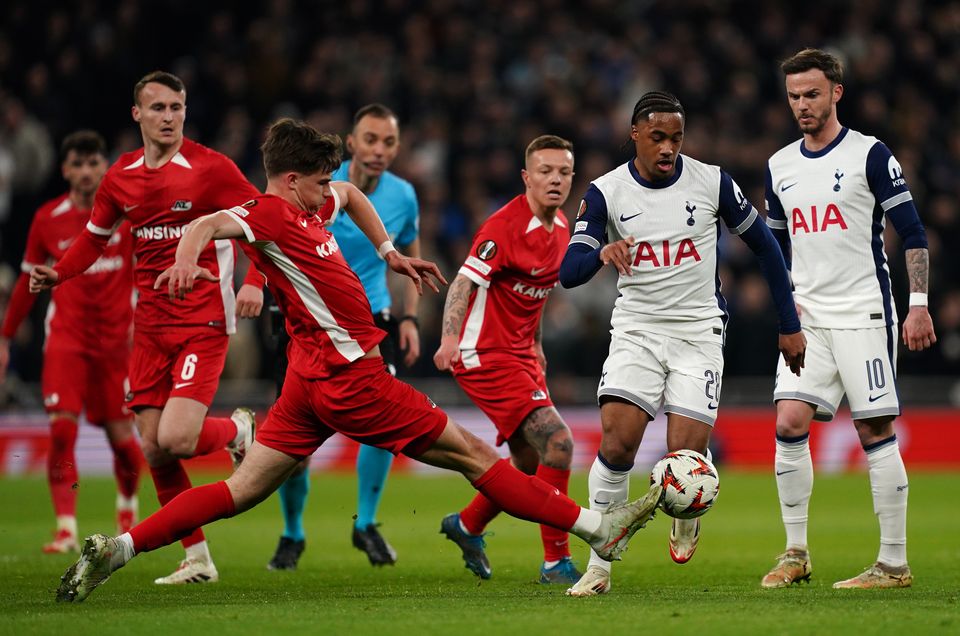 Wilson Odobert played a key part in Tottenham’s win (Ben Whitley/PA)