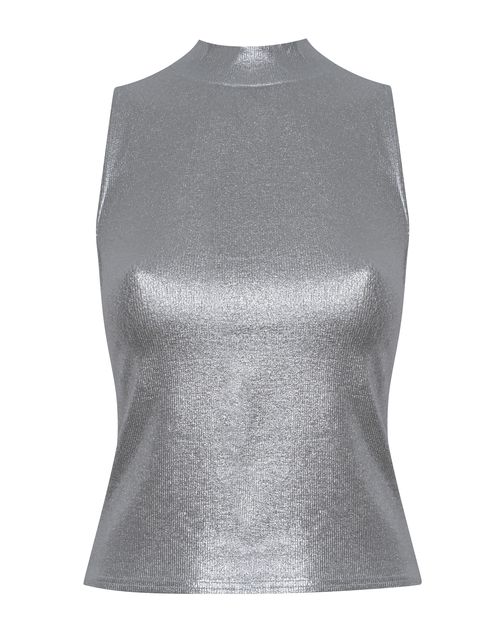 Silver Metallic Stretch Jersey top, £18.99, New Look
