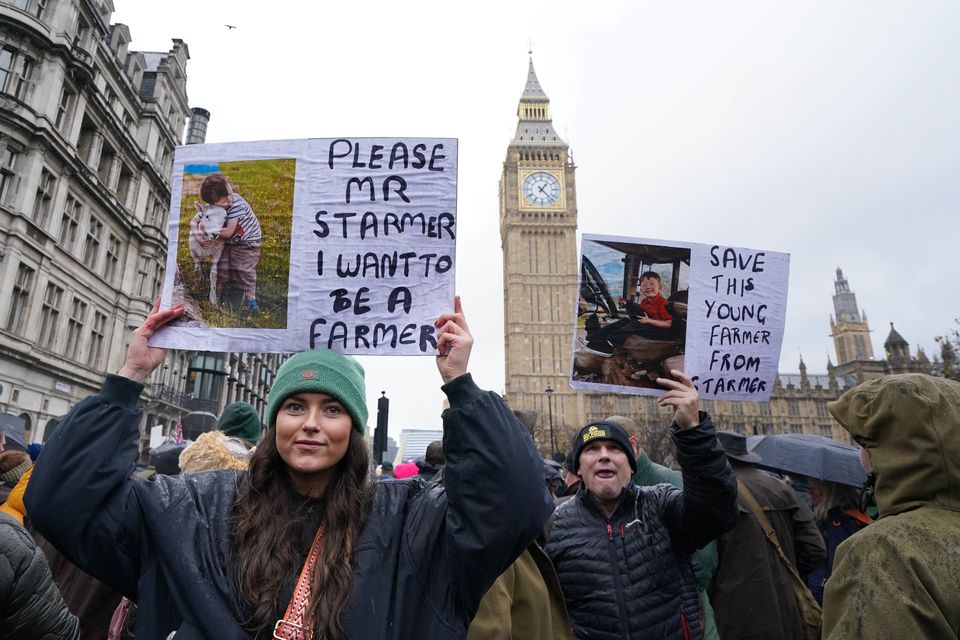 An estimated 13,000 people attended the farming protest in Westminster (Gareth Fuller/PA)