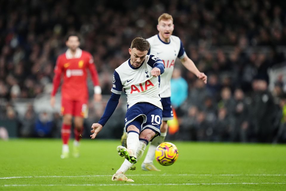 James Maddison scored Tottenham’s opening goal, just before the break (Adam Davy/PA)