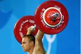 thumbnail: Janos Baranyai of Hungary competes in the weightlifting event at the University of Aeronautics and Astronautics Gymnasium during the Beijing 2008 Olympic Games in Beijing, China.