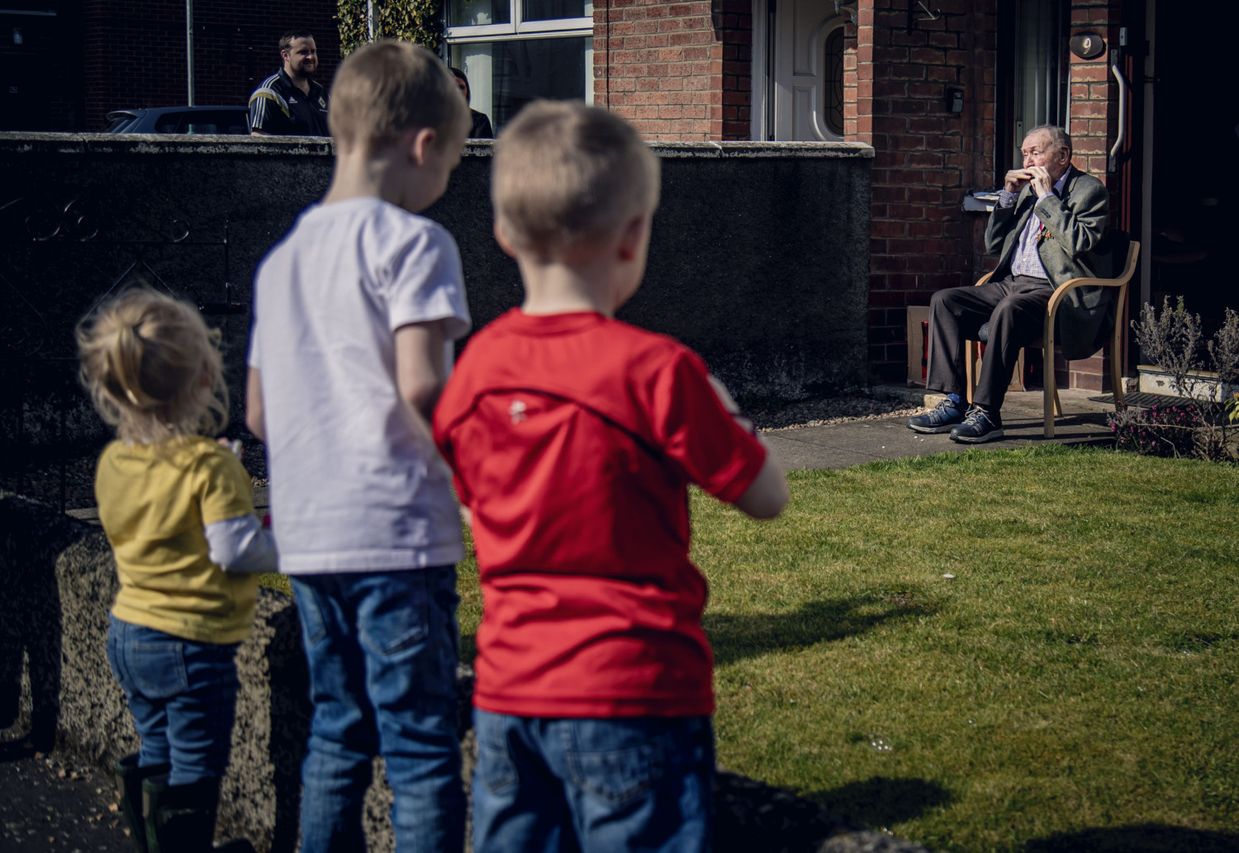 Piper hits right note as Lisburn man Billy marks 100th birthday