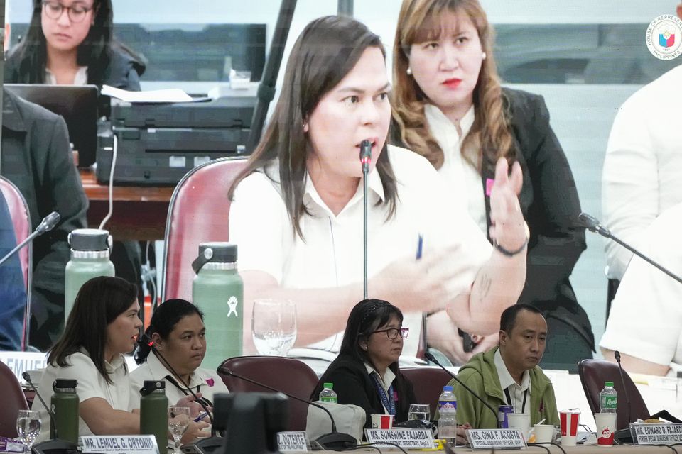 Philippines Vice President Sara Duterte during a hearing at the House of Representatives in Quezon City on Monday (Aaron Favila/AP)