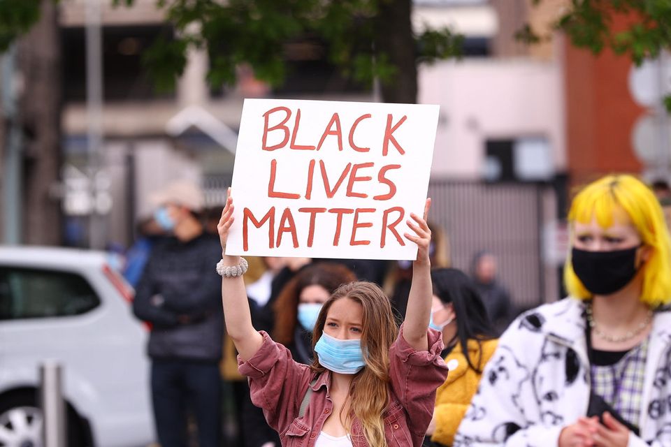 A black lives matter rally takes place at Custom House Square in Belfast on June 6th 2020 Photo by Kevin Scott for Belfast Telegraph)