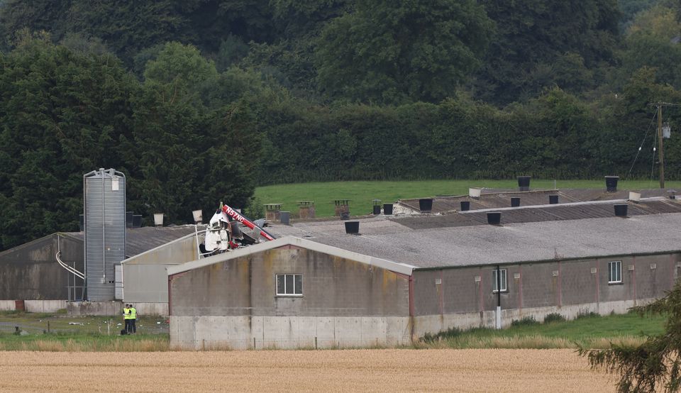 The scene of the helicopter crash (Damien Eagers/PA)