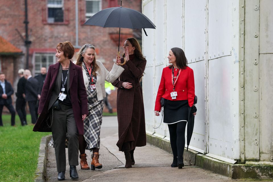 The Princess of Wales during a visit to a mother and baby unit inside HMP Styal in Wilmslow (Phil Noble/PA)