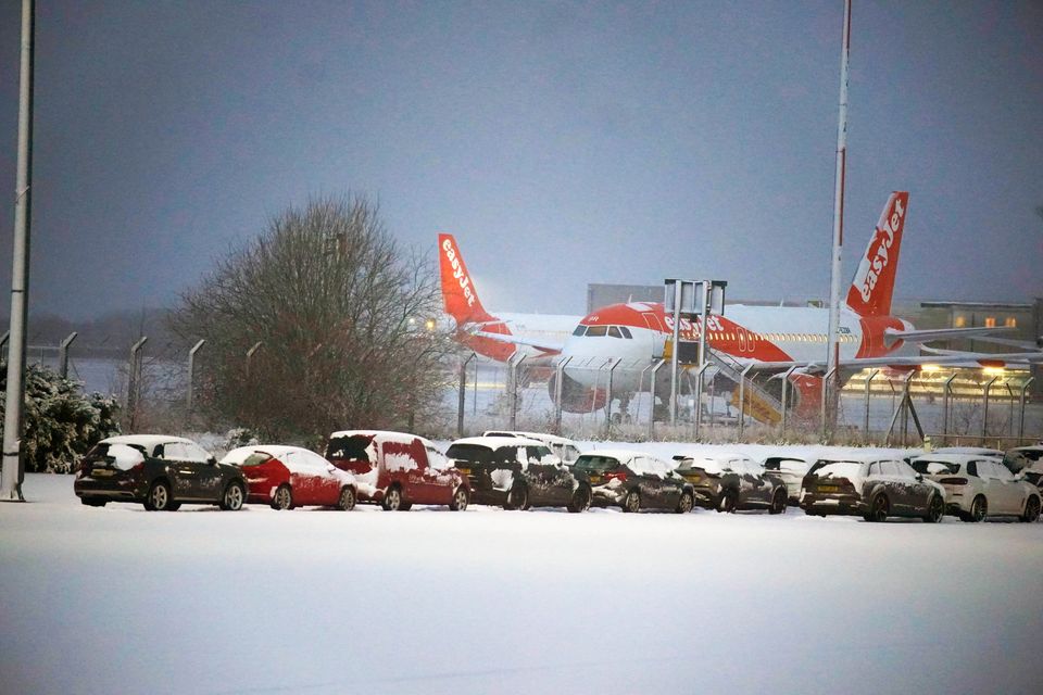 The scene at Liverpool John Lennon Airport on Sunday morning (Peter Byrne/PA)