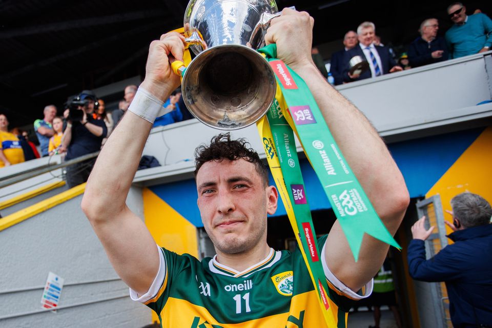 Kerry's Paudie Clifford lifts the Munster title following his side's victory over Clare