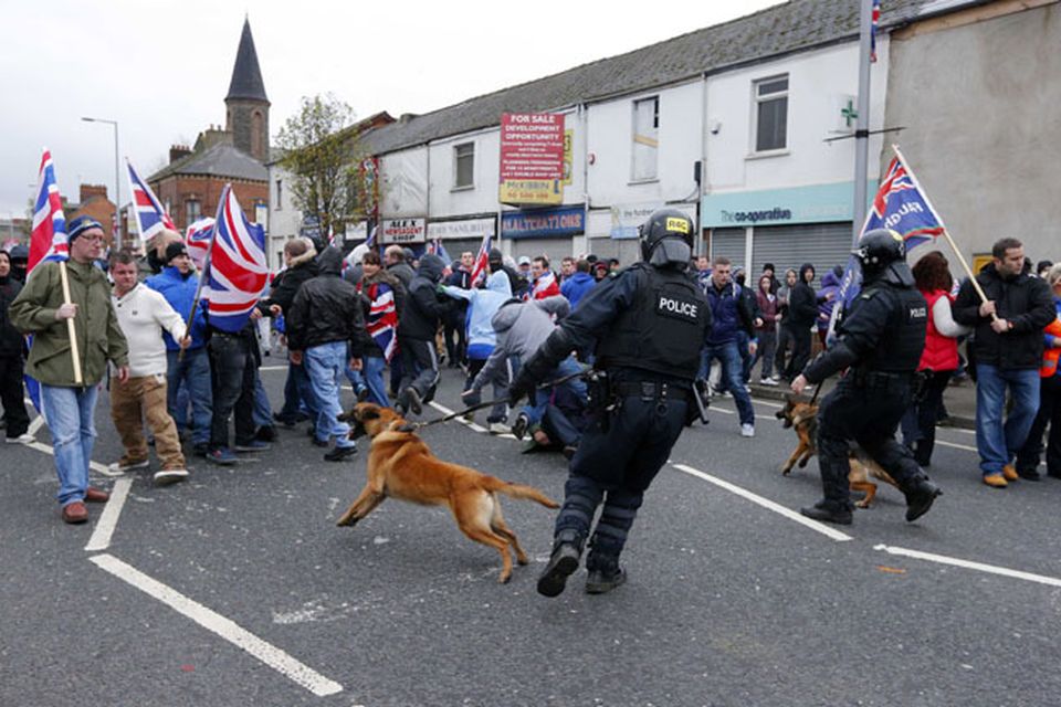PSNI officers on the Lower Newtownards
