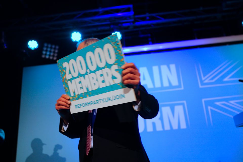 Reform UK leader Nigel Farage has announced it is his party’s target for membership numbers to overtake Labour (Ben Birchall/PA)