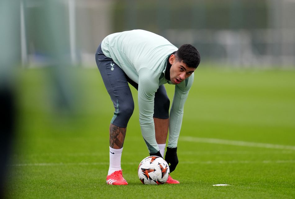 Cristian Romero was back in training on Wednesday (Ben Whitley/PA)