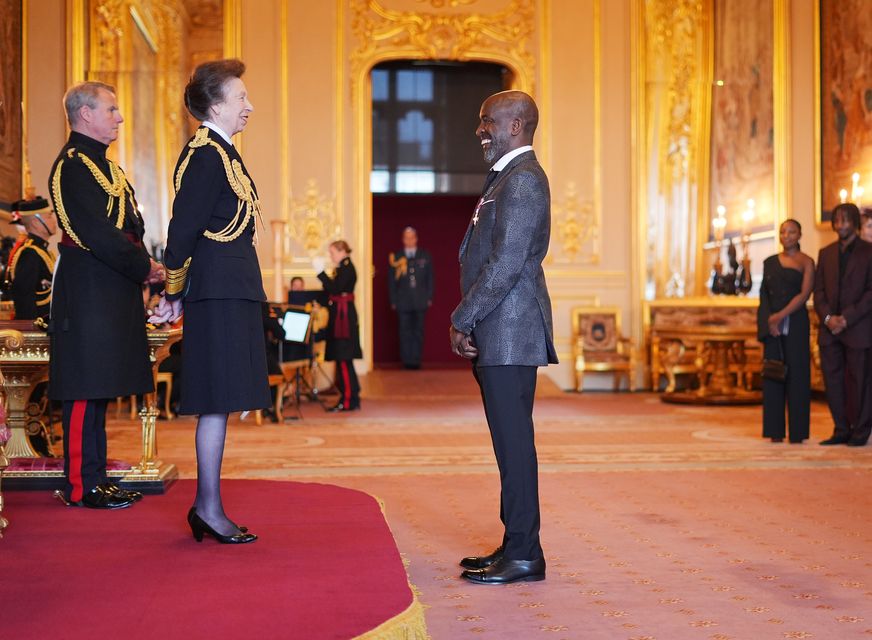 Powell was honoured by the Princess Royal at Windsor Castle on Tuesday (Yui Mok/PA)