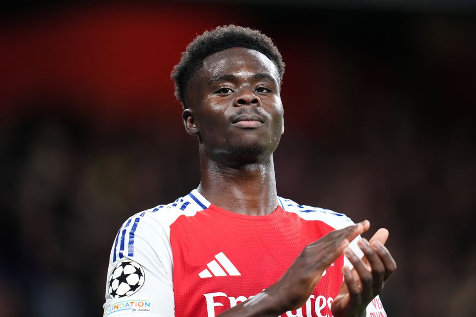 Bukayo Saka has seen Arsenal slip behind in the title race (Adam Davy/PA)