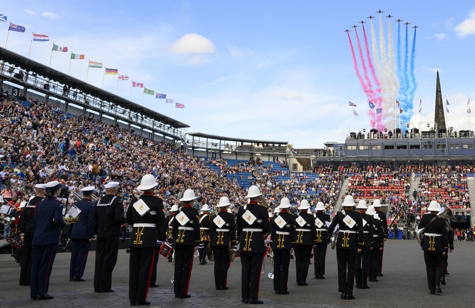 The Red Arrows are expected to perform five flypasts during this year’s Tattoo (Royal Edinburgh Military Tattoo/PA)