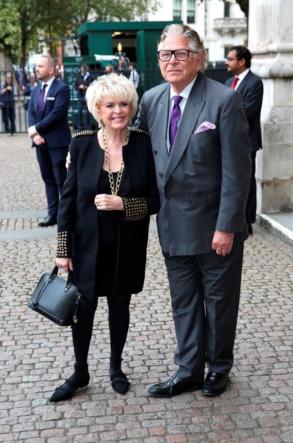 Gloria Hunniford and Stephen Way attend a memorial service for the late Sir Terry Wogan at Westminster Abbey on September 27, 2016 in London, England. (Photo by Tim P. Whitby/Getty Images)