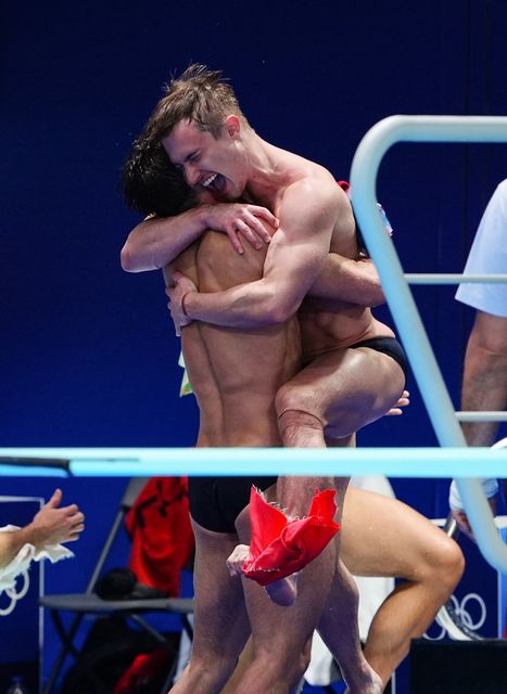 Jack Laugher and Anthony Harding came third in the men’s synchronised 3m springboard final (Peter Byrne/PA)