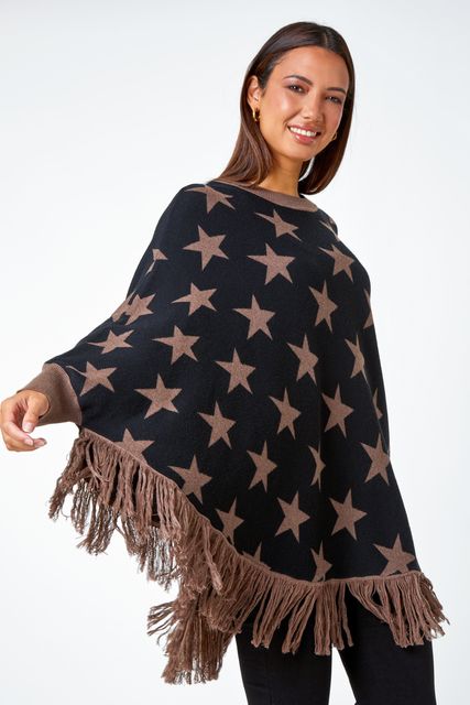 Fringed poncho, £40, Roman Originals