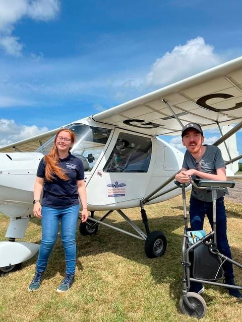 Matthew Monaghan has spend the last decade travelling to England where he has been taking flying lessons with the help of the Flying Scholarships for Disabled People charity