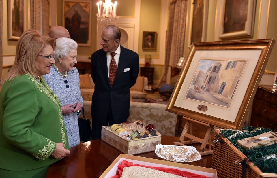 The late Queen and Philip were presented with a painting of the villa while visiting Malta in 2015 (Alan Davidson/TPL/PA)