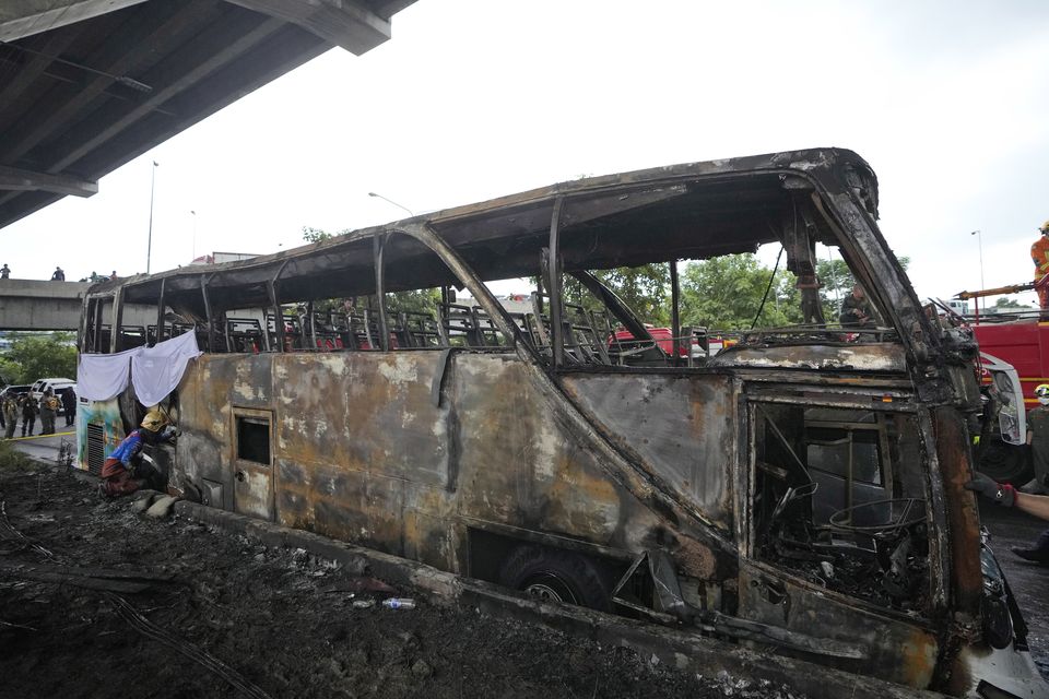 The bus was carrying 44 passengers (Sakchai Lalit/AP)