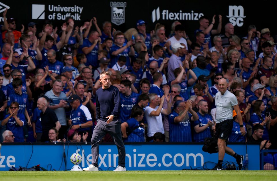 Ipswich manager Kieran McKenna watches on from the sidelines (Bradley Collyer/PA)