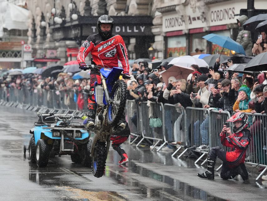 Members of Motor Sports International Display Team during the New Year’s Day Parade in central London (Jonathan Brady/PA)