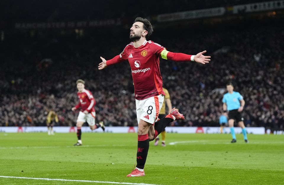 Bruno Fernandes starred again for Manchester United (Nick Potts/PA)