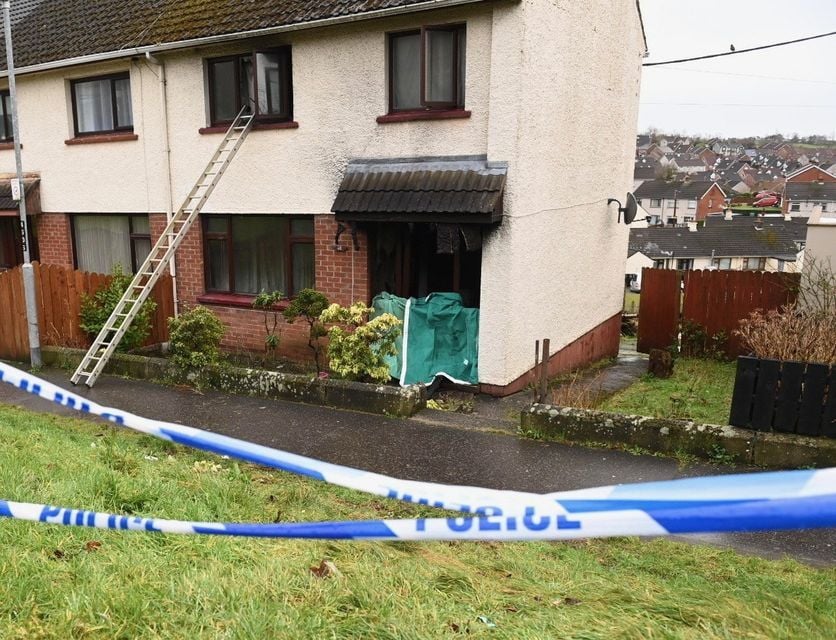 The scene of the fire at a house in the Cunningham’s Lane area of Dungannon. Photo: Pacemaker