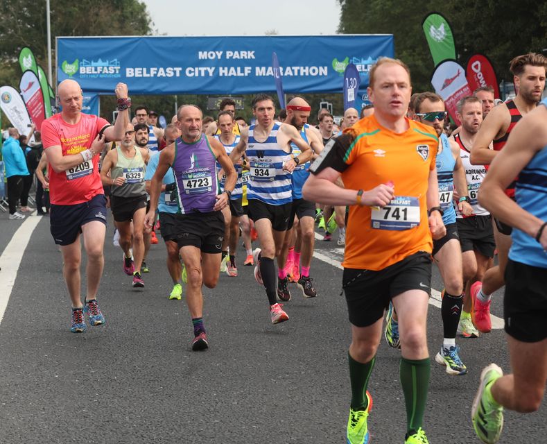 Norman Mawhinney of Scrabo Striders at the Belfast Half Marathon 