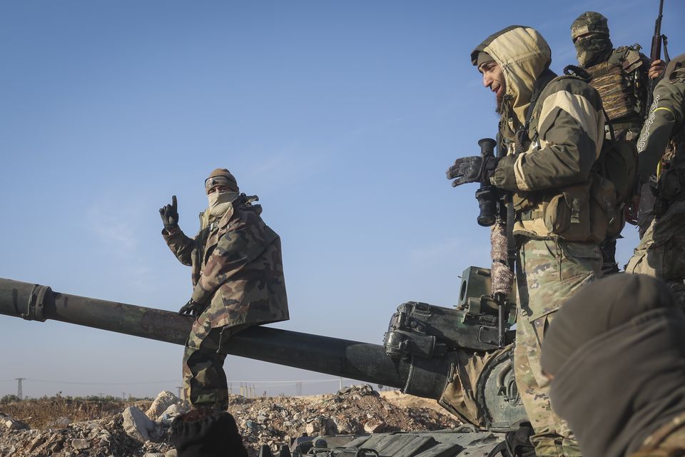 Syrian opposition fighters claim to have entered the city of Hama (AP Photo/Ghaith Alsayed)