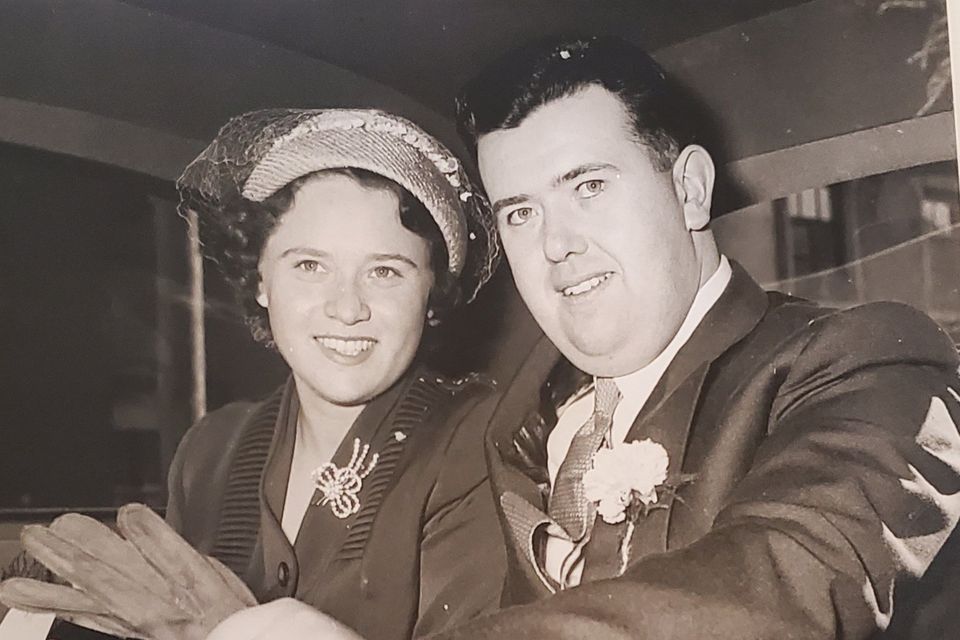 Jean Whitla and her husband Tommy on their wedding day