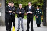 thumbnail: Brian Murphy who is Bono's personal bodyguard and also Rory McIlroy's (silver hair in centre) was among the tight security at the gates of Ashford Castle in Cong Co Mayo ahead of the Rory McIlroy wedding to Erica Stoll this weekend