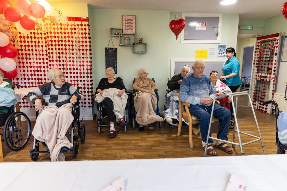 John and Hazel McClean who are celebrating Valentine's Day at Lisburn Care Home on the 12th February 2025 (Photo by Luke Jervis / Belfast Telegraph)